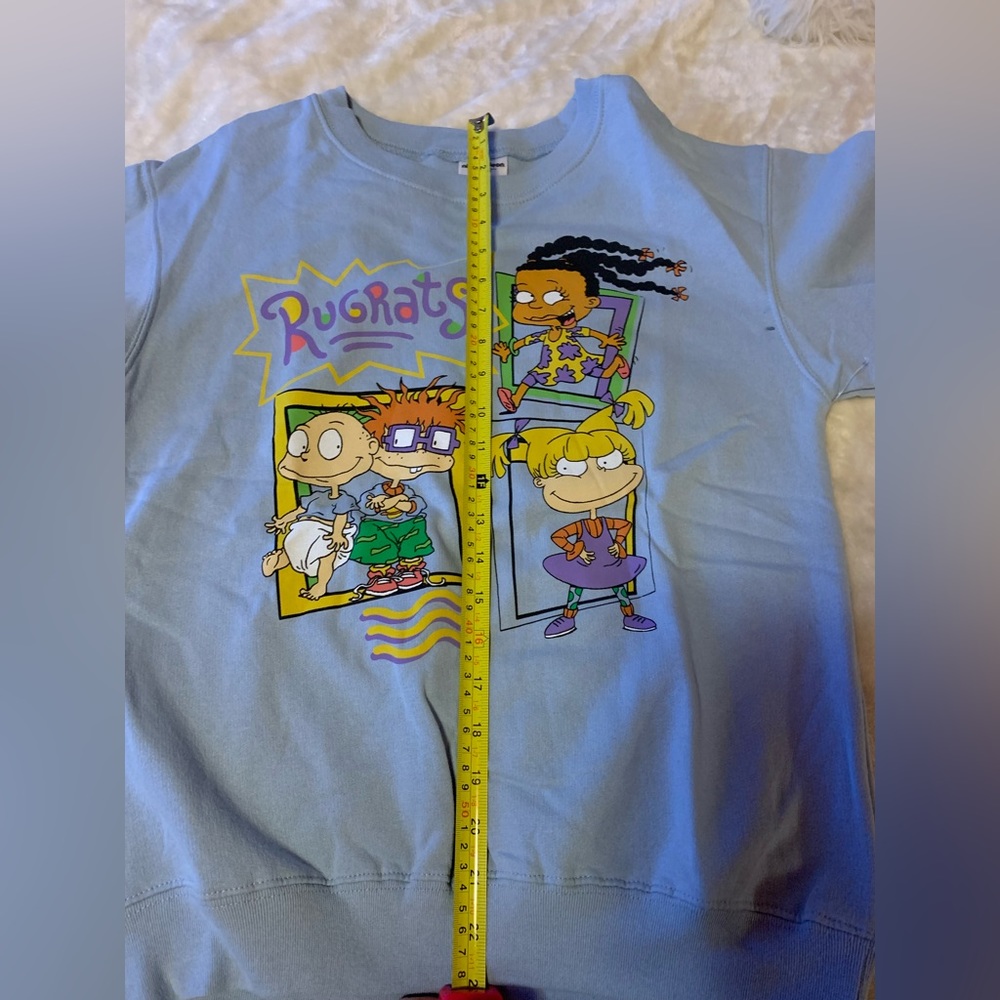 Rugrats light blue sweatshirt size XS 1 cute graphics. New without tags - Picture 10 of 10